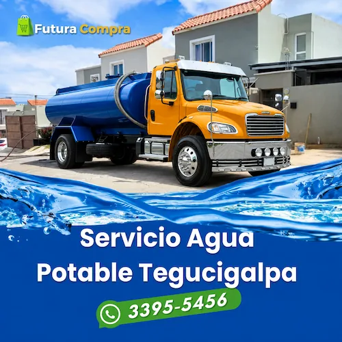 Camión cisterna de agua para servicio de agua potable a domicilio en Tegucigalpa